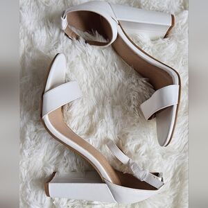Brand New 🤍 White Charlotte Russe Heeled Sandals with Ankle Buckle